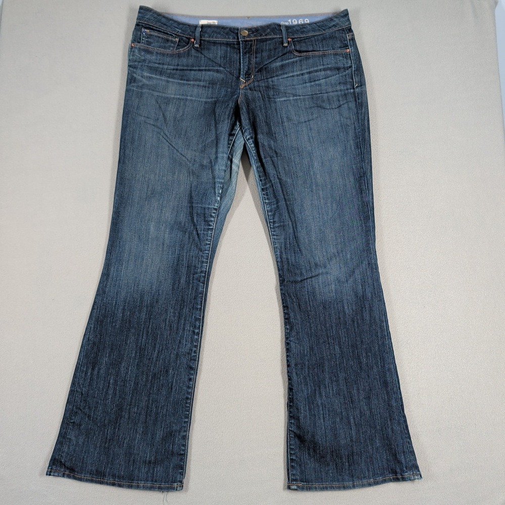 Gap Jeans Womens 34/18r Blue Sexy Boot 1969 Medium Tint Bootcut Denim Stretch
